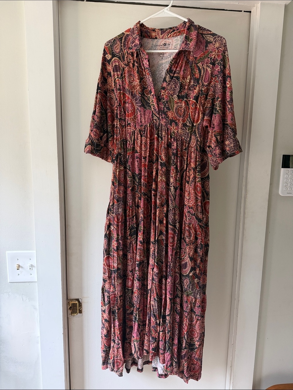 Natural Life Boho Paisley Dress in Pink - M